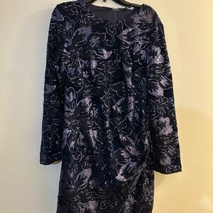 Fashion Nova Black and Purple Long Sleeve Dress